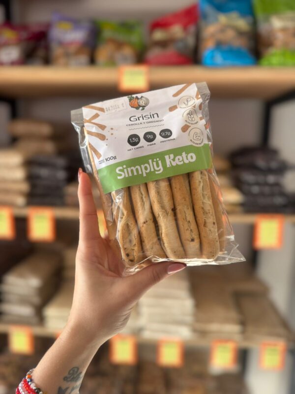 GRISIN KETO CEBOLLA Y OREGANO X 100GR