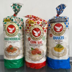 GALLETAS DE ARROZ MACROBIOTICA (integral, con sal y dulces)